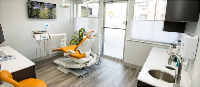 Modern clean dental exam room
