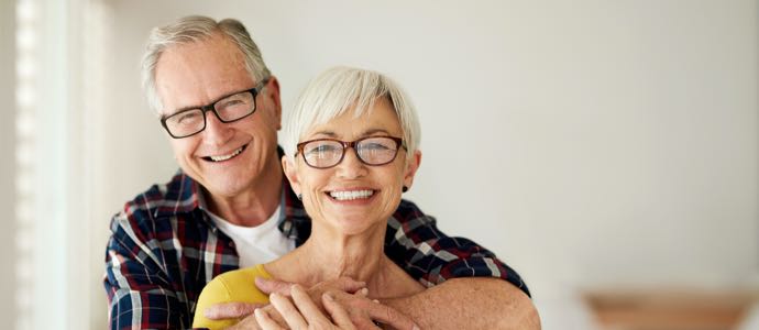 Smiling older couple