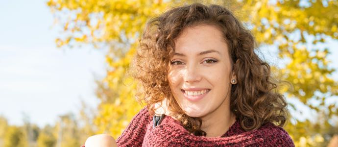 Smiling woman model