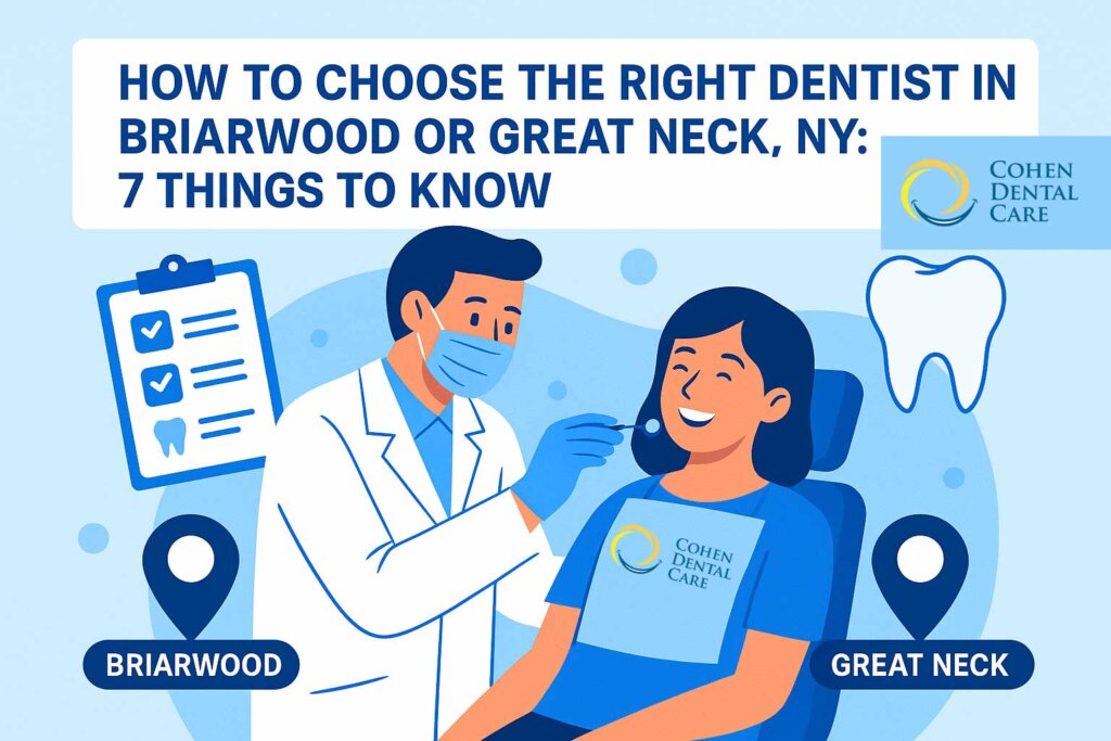 Dentist consulting with patient in Briarwood clinic